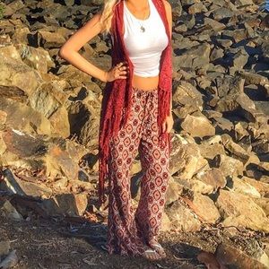 Simply ruby red tribal pants